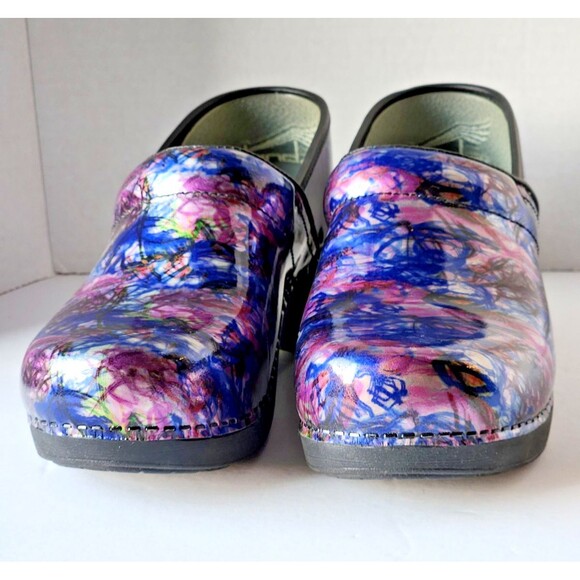 Dansko XP 2.0 Patent Leather Clog Womens EU 38 US 7.5 8 Multicolor Swirl - Picture 5 of 10